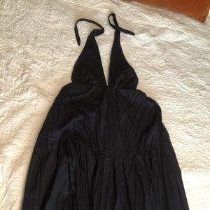 Free people black halter maxi dress